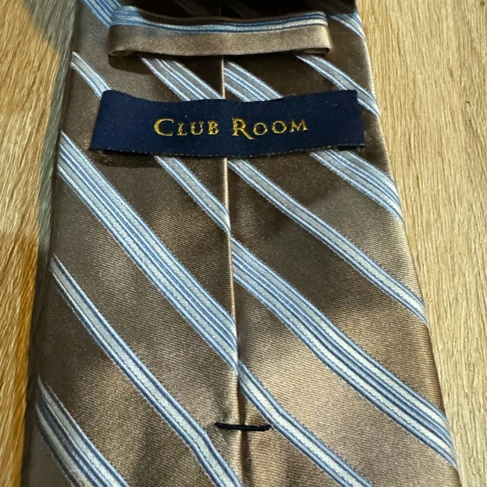 MSRP‎ $55 Club Room Men's Classic Stripe Tie Brown